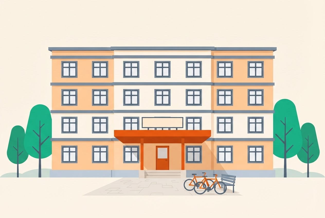 Illustration of a Hostel, photo not added yet
